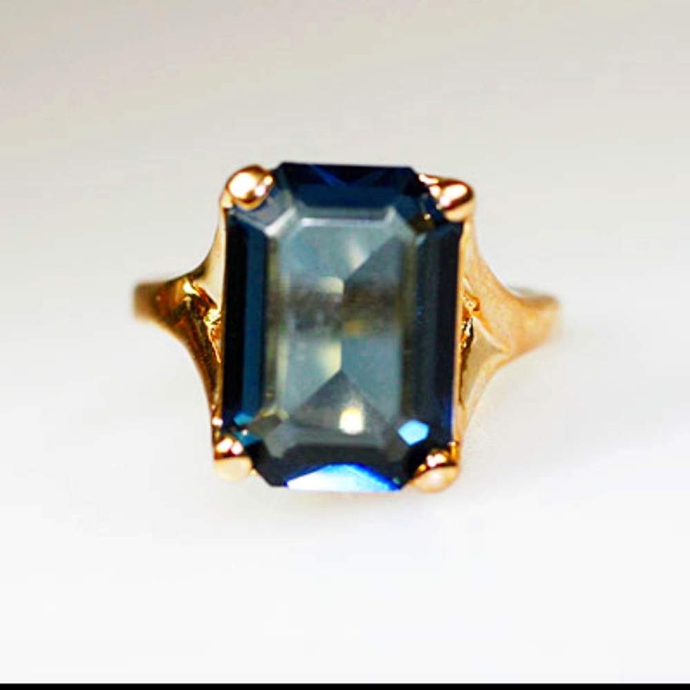 Blue Grey Gold Ring